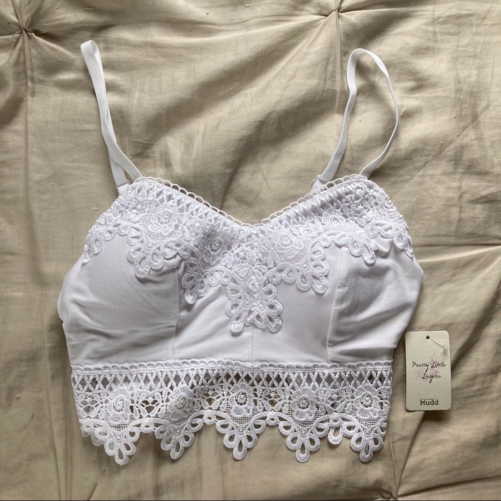White Crochet Crop Top
